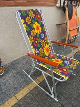 Mecedora plegable floral