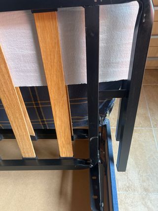 Sofá Cama Azul y Amarilloabierto de ancho es 120