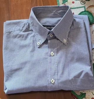 Camisa Massimo Dutti cuadros azul hombre