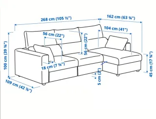Divano Ikea ESKILSTUNA 3 posti chaise longue