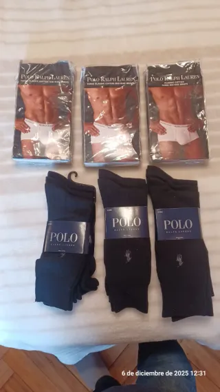 6 Packs de 3 Boxer y 3 pares de calcetines RLnegro