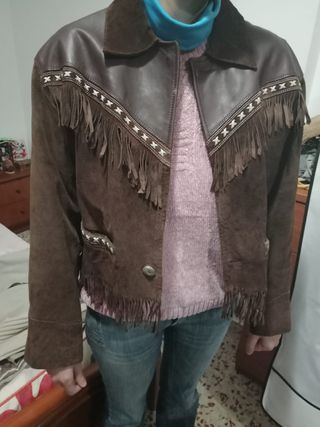 CHAQUETA DE ANTE Y CUERO