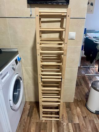 4 Botelleros de madera para 9 botellas