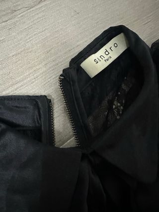 Vestido Sandro encaje negro y blanco