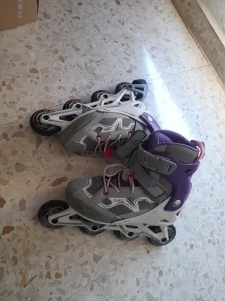 Patines Oxelo Morados Talla Ajustable 35/38.