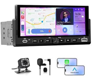 Pantalla Coche 1DIN Táctil Carplay Android Auto