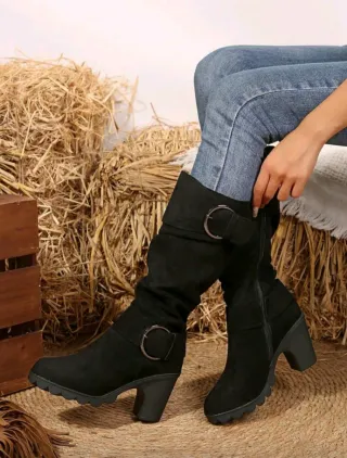 Botas altas tacón negras