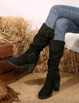 Botas altas tacón negras