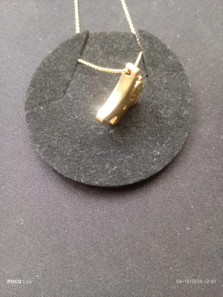 Cadena de oro 18k con colgante de oso y brillante