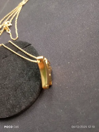 Cadena de oro 18k con colgante de oso y brillante