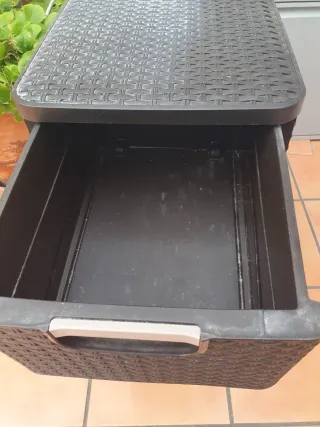 Mueble 3 cajones mimbre en vertical