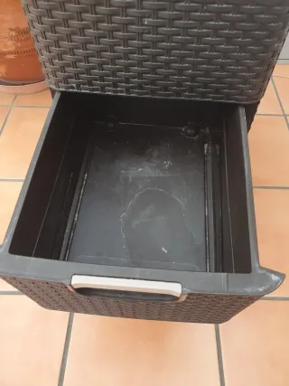 Mueble 3 cajones mimbre en vertical