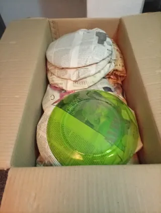 Vajilla de cristal verde