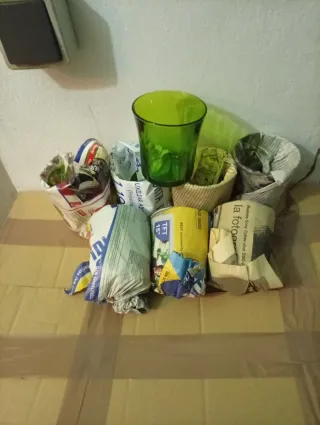 Vajilla de cristal verde