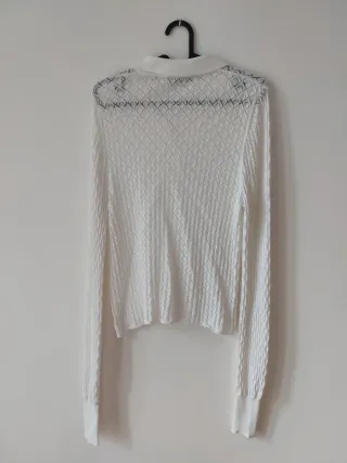 Jersey Polo Zara Calado Blanco