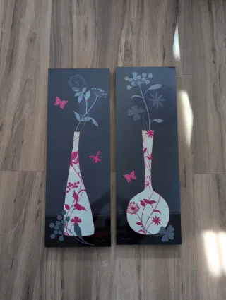 Quadri moderni floreali con farfalle