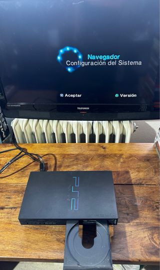 Consola PS2 Fat Negra + Mando y Cables