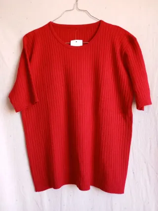 Camiseta de punto roja mujer