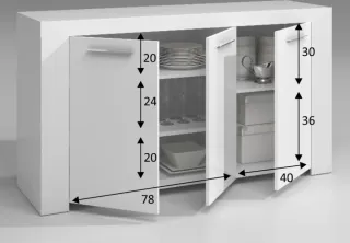 Aparador blanco 3 puertas