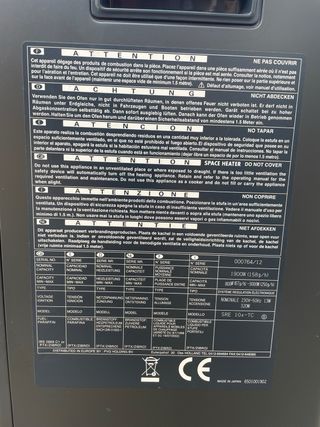 Estufa Parafina Zibro SRE 10x TC Negra/Gris