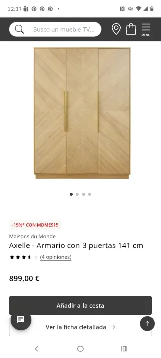 Armario Mod. Axelle Maison du Monde Madera Roble