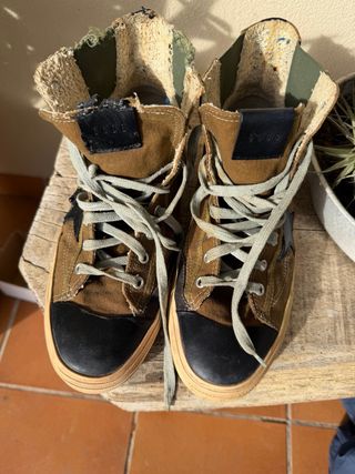 Golden Goose Sneakers Lona Marrón y Negro