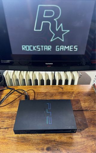 Ps2 Fat Negra con Mando y Cables