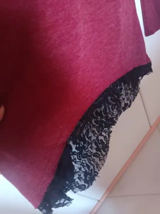 Maglia donna cotone pizzo