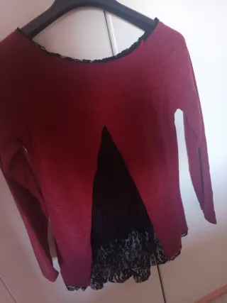 Maglia donna cotone pizzo