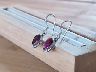 Pendientes Plata Ley y Rubí