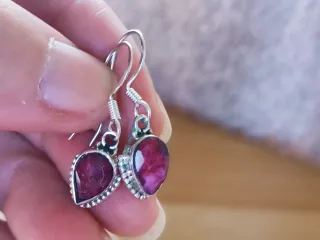 Pendientes Plata Ley y Rubí