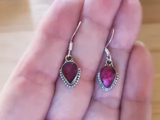 Pendientes Plata Ley y Rubí