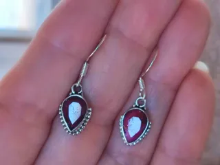 Pendientes Plata Ley y Rubí