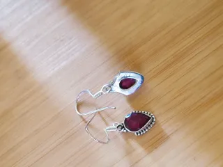 Pendientes Plata Ley y Rubí