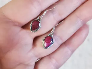 Pendientes Plata Ley y Rubí