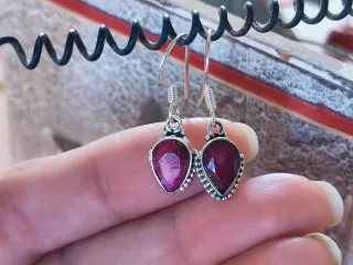 Pendientes Plata Ley y Rubí