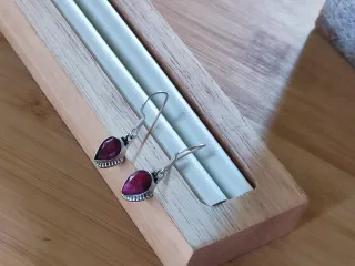 Pendientes Plata Ley y Rubí