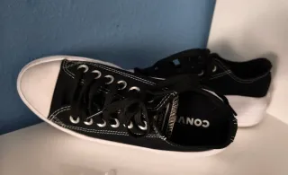 Converse plataforma negras y blancas