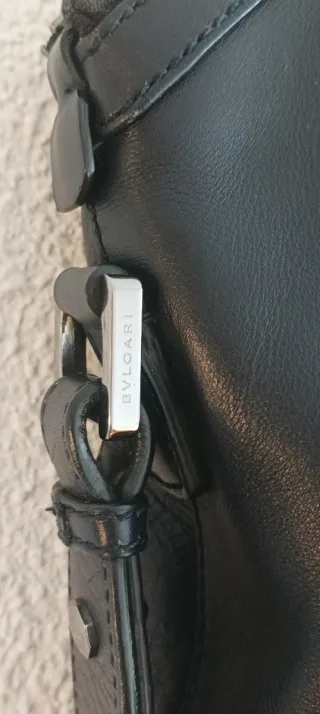 Bolso Bvlgari Cuero Negro/Azul Marino