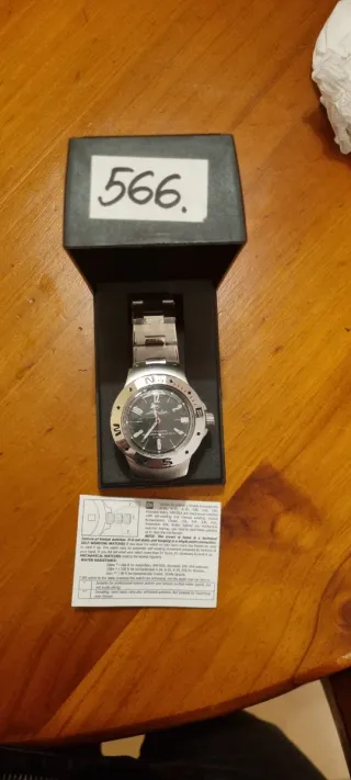 Reloj Vostok Automático Plata Negro