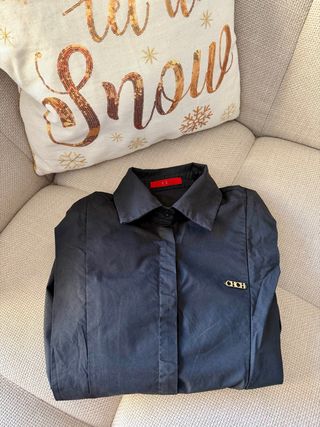 Camisa Carolina Herrera Negra Talla M Logo Dorado