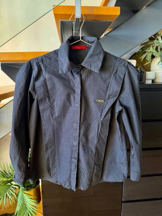 Camisa Carolina Herrera Negra Talla M Logo Dorado