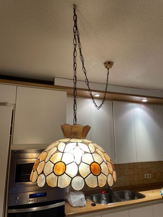 Lámpara colgante Tiffany floral efecto coral