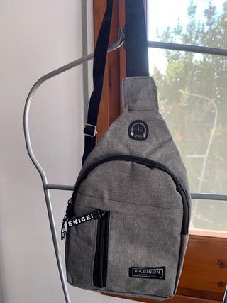 Zaino da spalla per uomo grigio