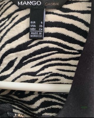 Cazadora Mango Cebra y Negra