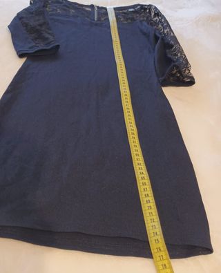 Vestido Bershka Negro Encaje Talla S