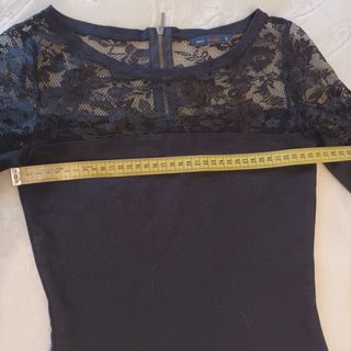 Vestido Bershka Negro Encaje Talla S