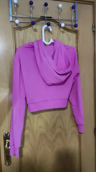 Sudadera rosa con cremallera