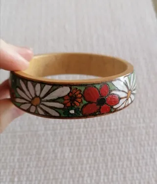 Pulsera ancha pintada a mano