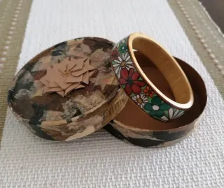 Pulsera ancha pintada a mano